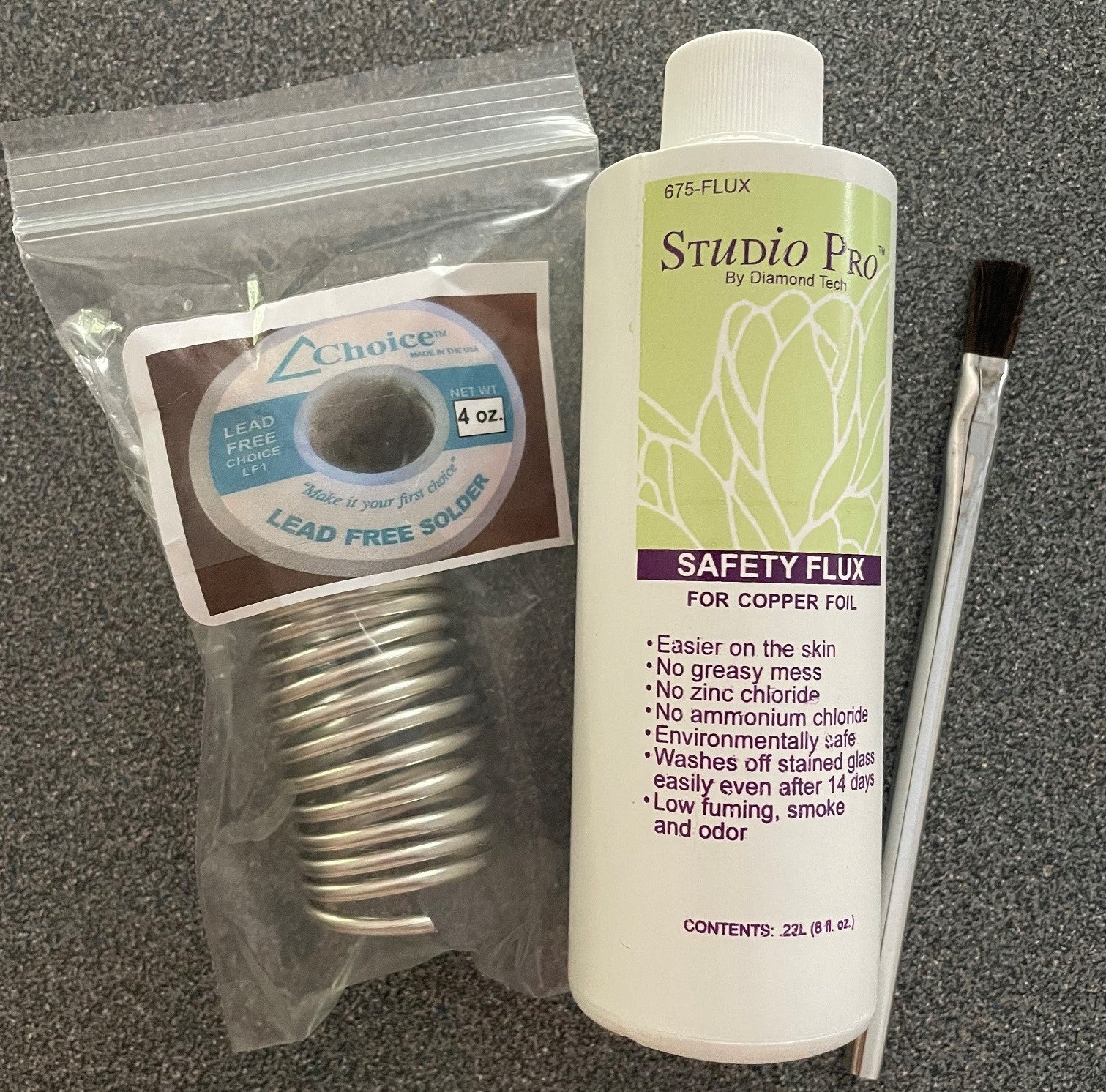 Acid free slux solder plus brush