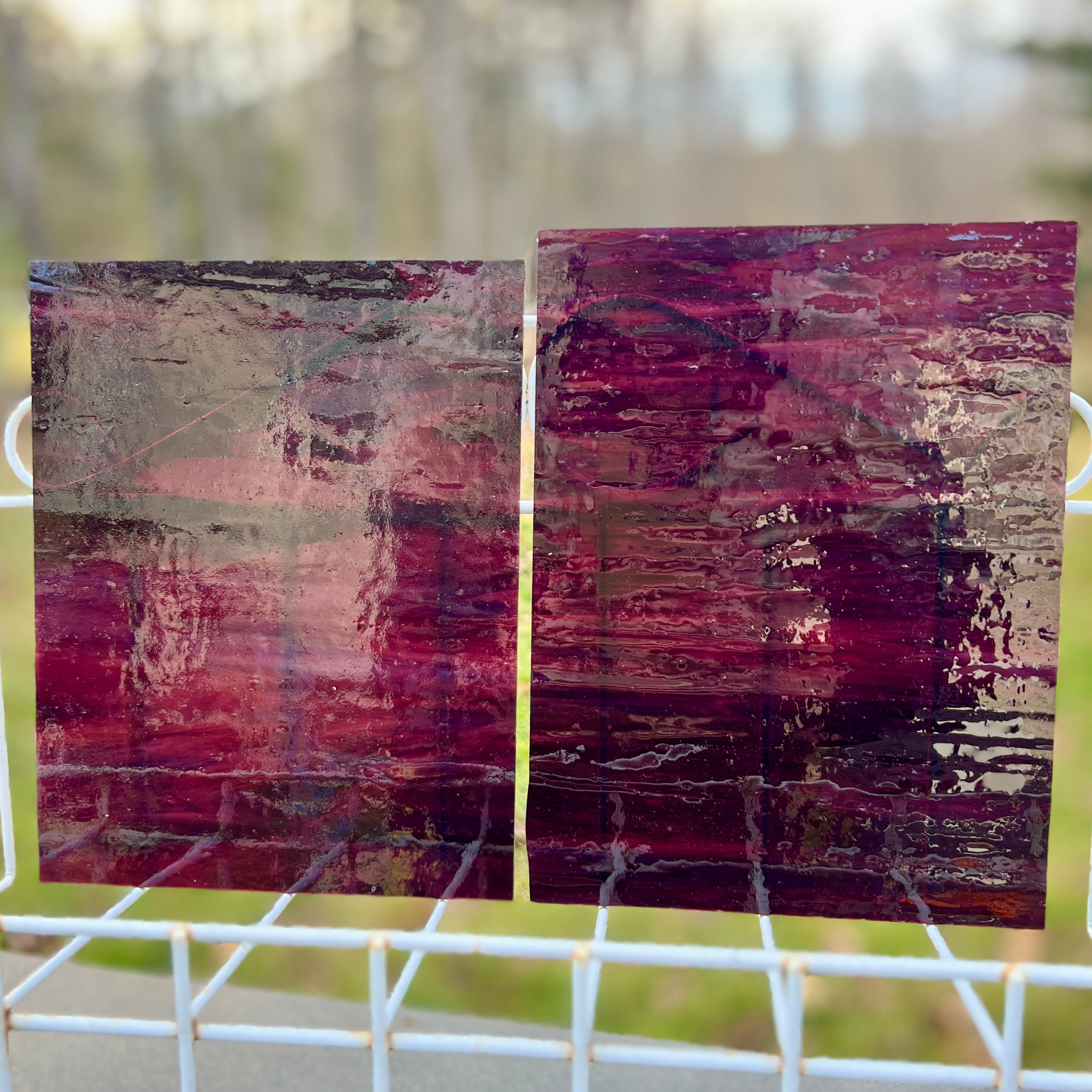 Dark Purple with Streaky Opal Stained Glass – Wissmach 2 Sheets (6"x8")