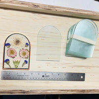 PREORDER - 3.5" x 5"  Clear Flat Glass Arches - Round Top  (3.5 inch wide x 5 inch total height) (Copy)