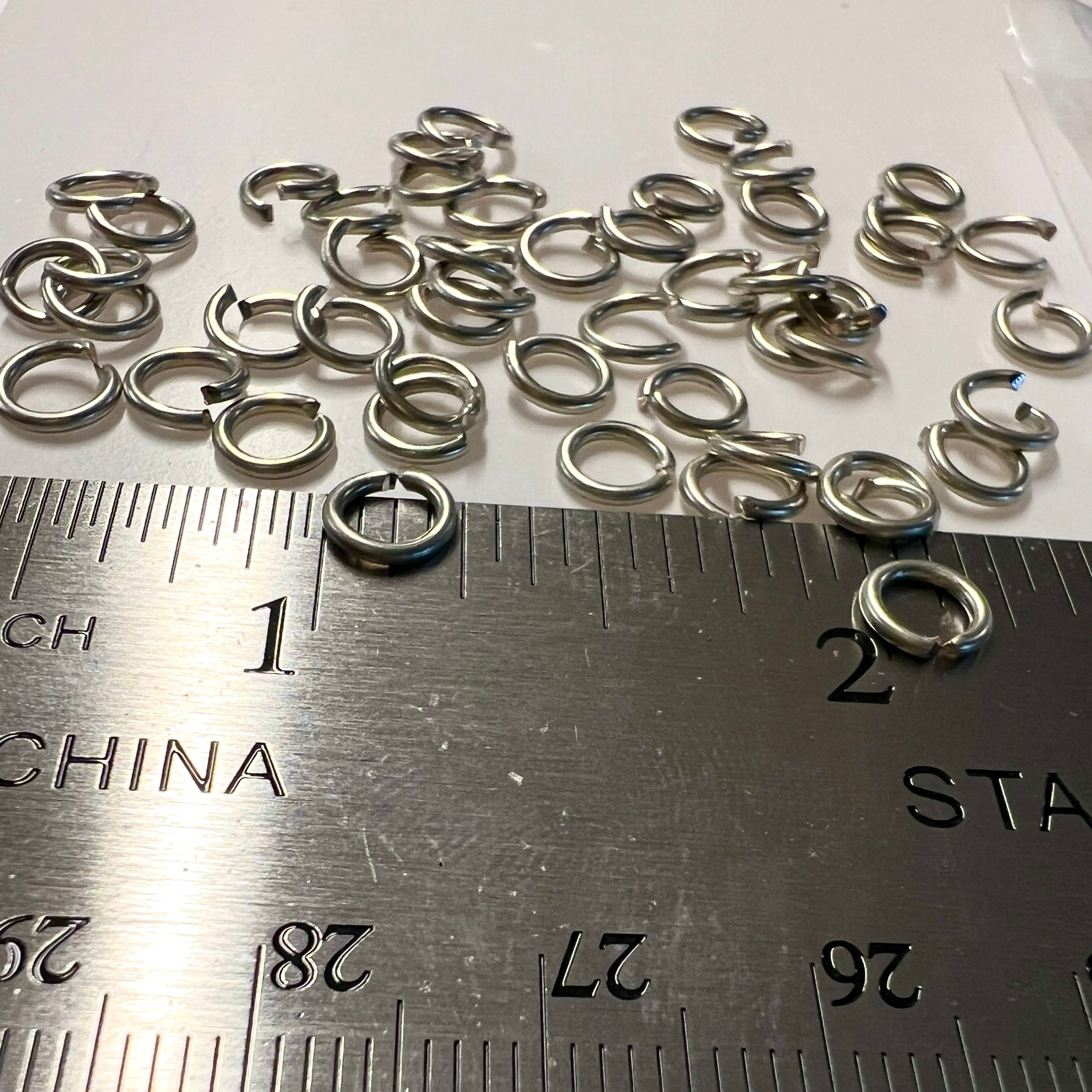 TINY Jump Rings - 1/4" (50 pack) Silver Color - 18 Gauge