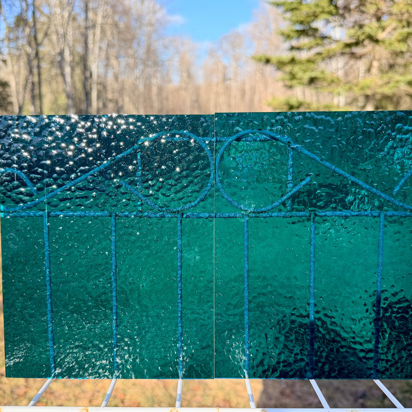Teal Classic Blue Green Wissmach Stained Glass -  2 Sheet Packs | 2 Size Options