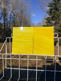 Yellow White Opal Wissmach Stained Glass 2 Sheets | 2 Size Options