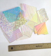 8 oz Dichroic Scrap Glass 90COE on Clear - 1 Inch + sized pieces - GlassSupplies41.com