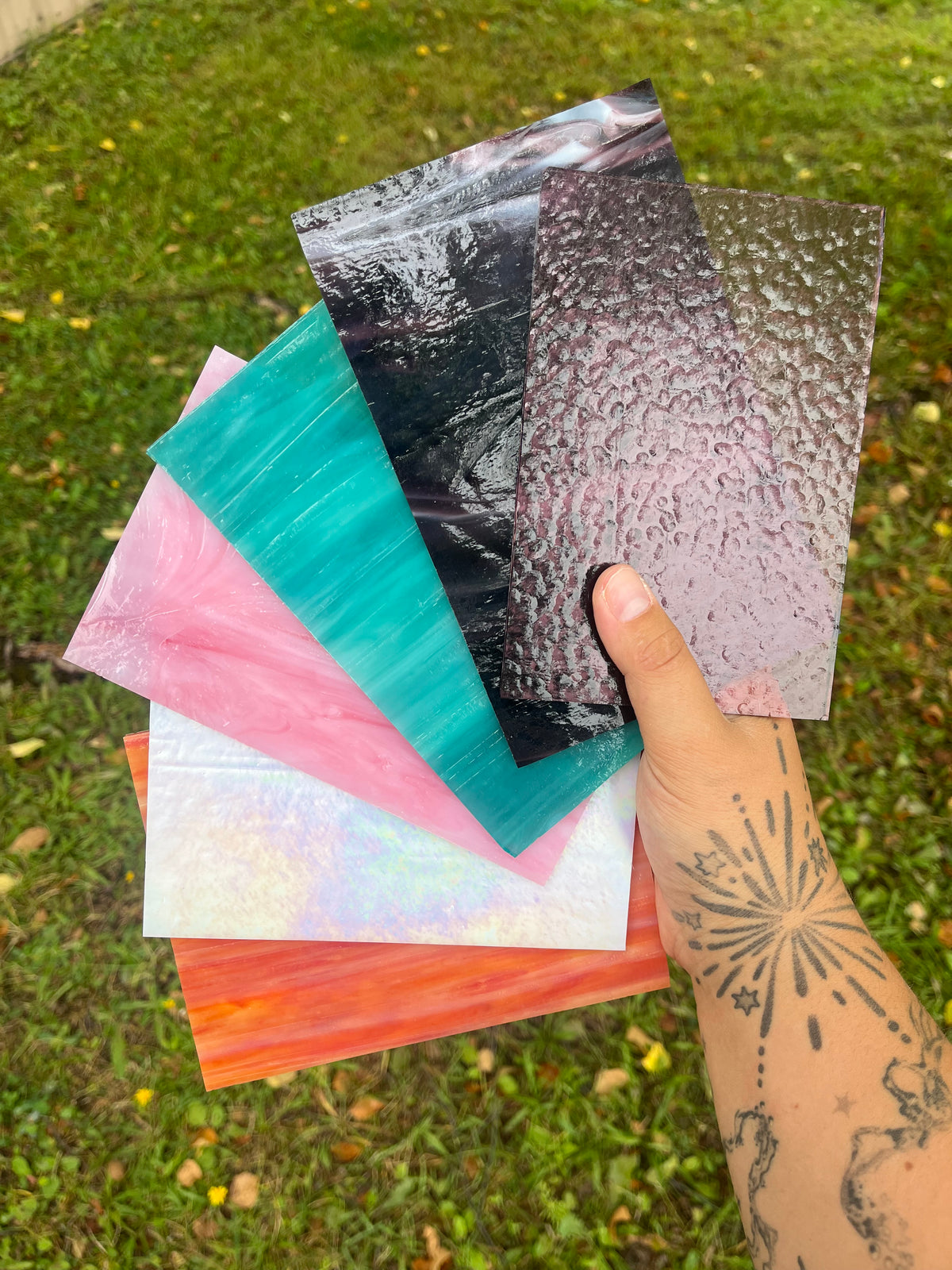6 Piece Stained Glass Variety Pack - 4x6 inch pieces