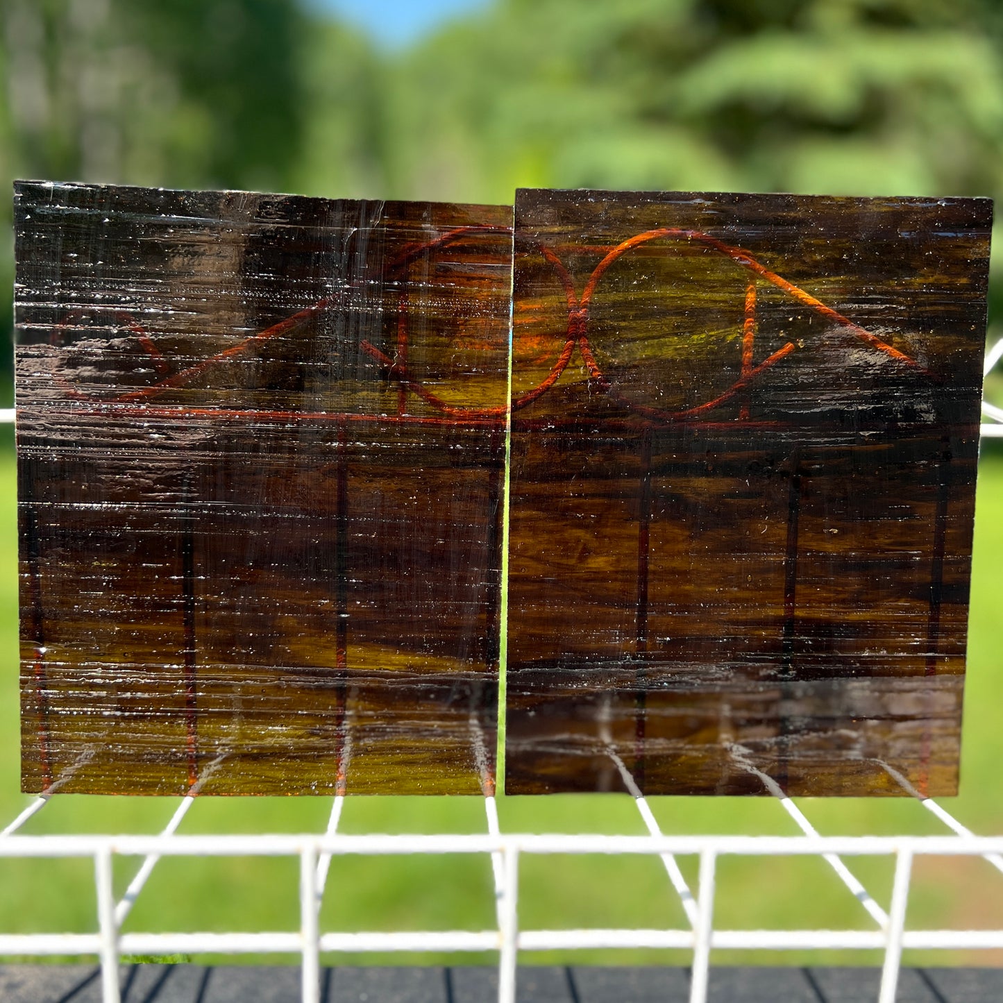 Beech Amber Rough Rolled Stained Glass - 2 Sheets (6"x8")