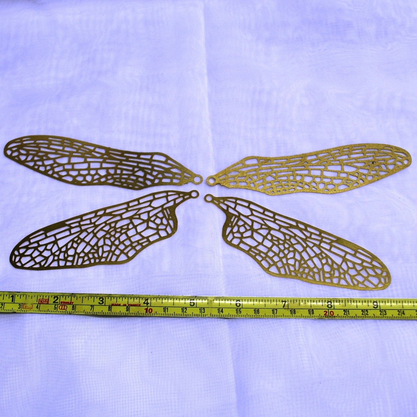 Dragonfly Wing Brass Filigree - 1 Set (4 wings) or 6 Sets (24 wings) - Stained glass/ Lamp working/ Tiffany - GlassSupplies41.com