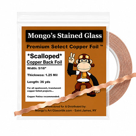 5/16" Mongo's Scalloped Copper Back Foil Tape (36 Yards)