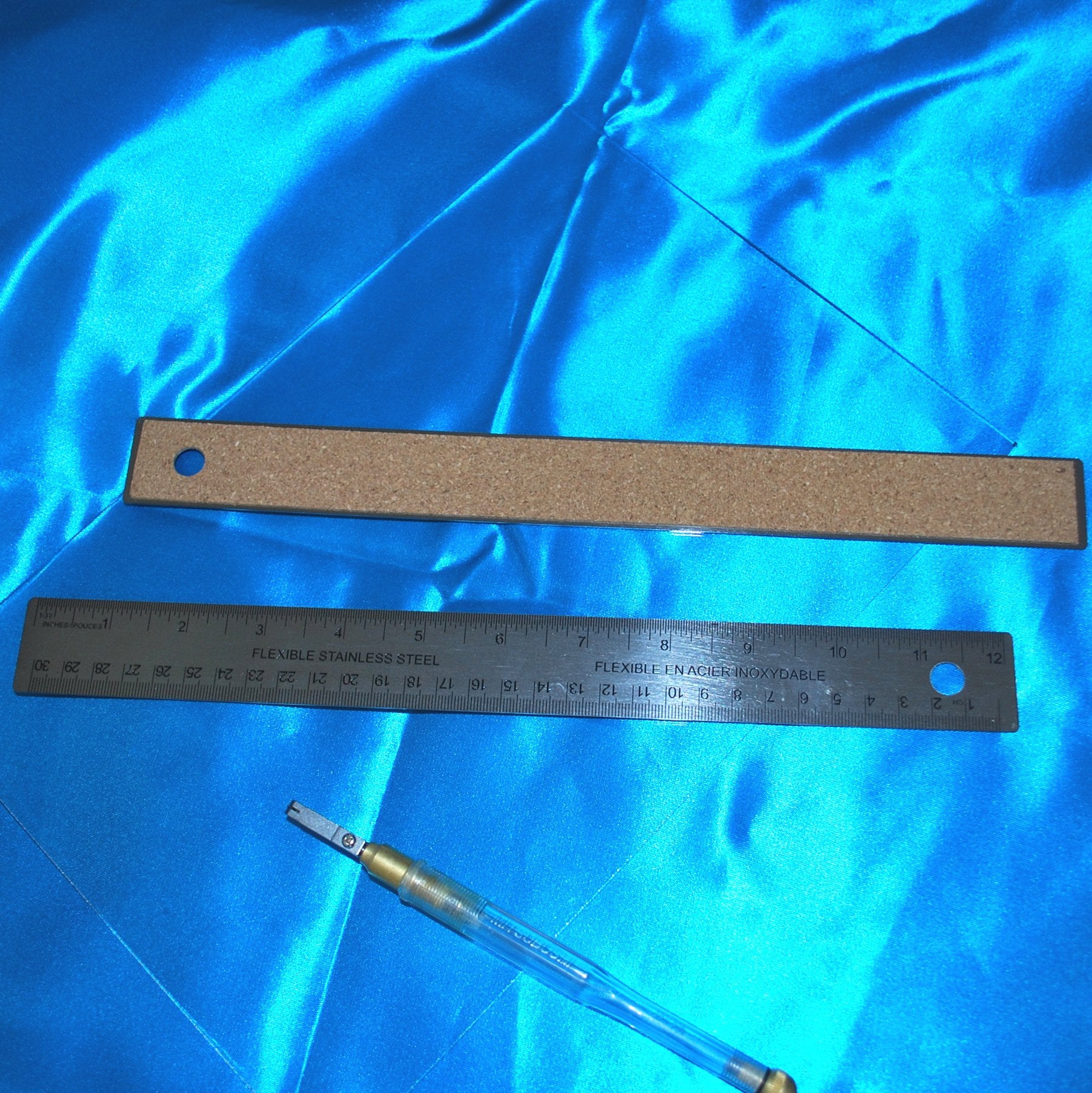 12 inch (30 cm) Stainless Steel Ruler - No Slip Cork Backing for Straight Edge Scoring