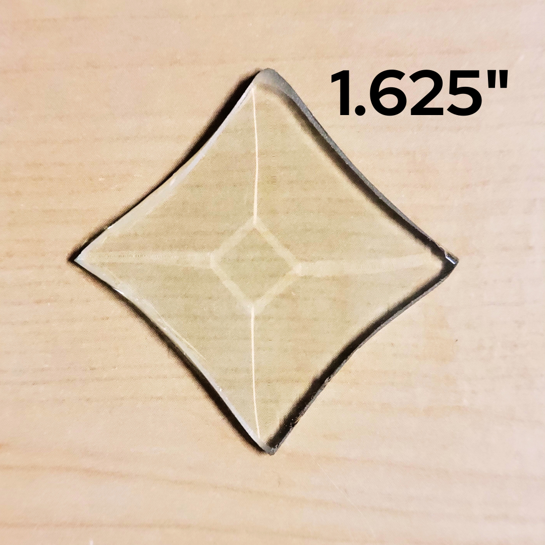 Box of 30 - 1-5/8 inch 4 Point Star - Clear Beveled Glass - ST25