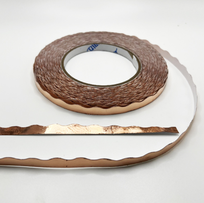 5/16" Mongo's Scalloped Black Back Copper Foil Tape (36 Yards)