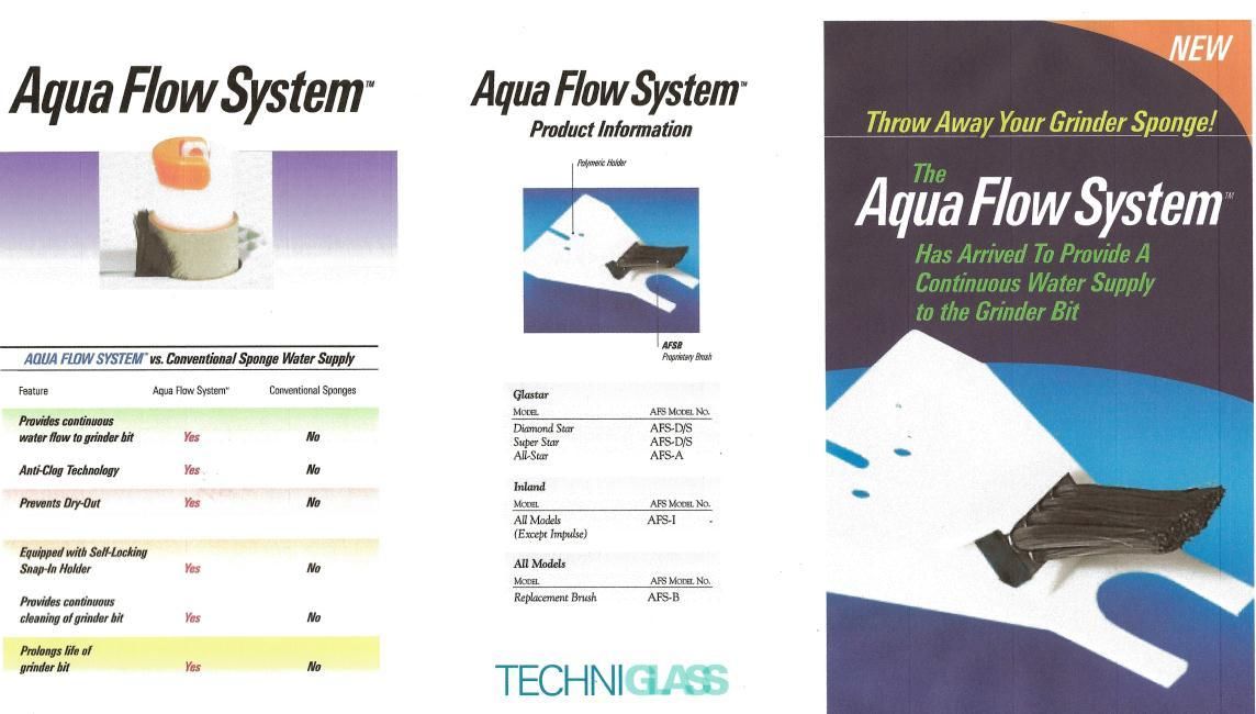 Techniglass Aqua Flow System - Say good-bye to your crumbling grinder sponge. The Only System That Provides Continuous Water and Cleaning by GlassSupplies41