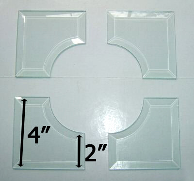 4x4 Inside Curved Corner Bevel Set Match 2" Wide Bevels