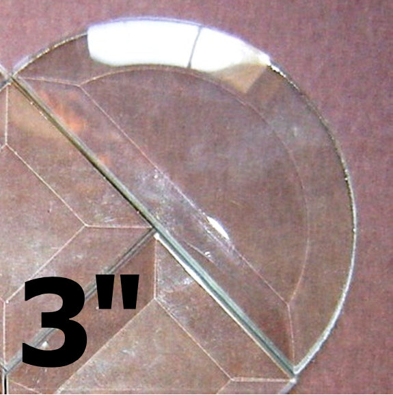 10 Pack - 3″ Clear Bevel Half Circle (3 inch)