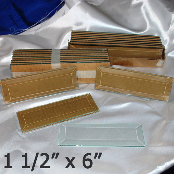 1 1/2" x 6" Clear Bevel Rectangle (1 1/2 inch x 6 inch)