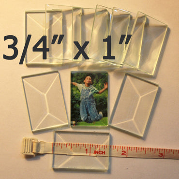 3/4" x 1" Clear Bevel Rectangle (.75 inch x 1 inch)