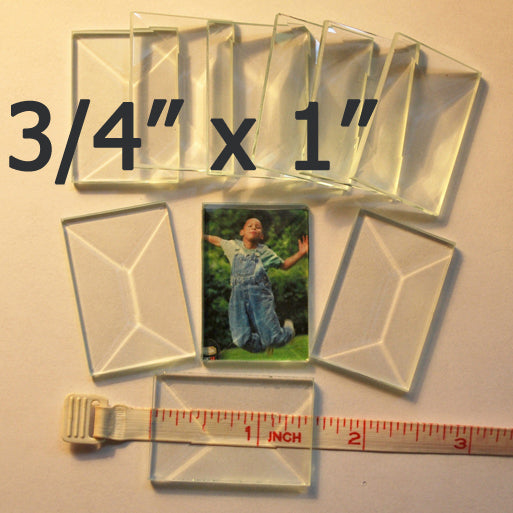 3/4" x 1" Clear Bevel Rectangle (.75 inch x 1 inch)