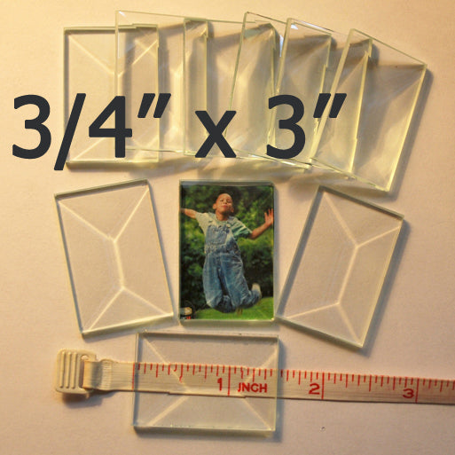 3/4" x 3" Clear Bevel Rectangle (.75 inch x 3 inch)