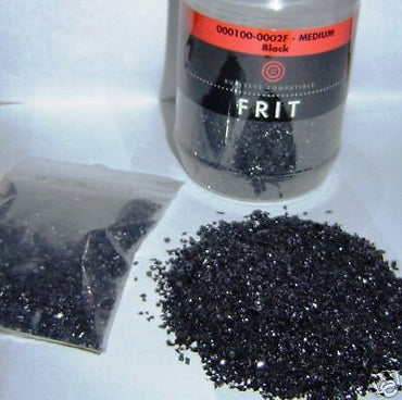 2 oz - Bullseye COE 90 Glass Fusing Frit {{ BLACK OPAL}} Grit Size: Medium