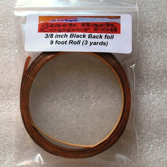 3/8" Copper Foil Tape BLACK BACK - 3 yards - Venture Tape