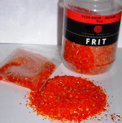 2 oz - Bullseye COE 90 Glass Fusing Frit {{ RED OPAL}} Grit Size: Medium 