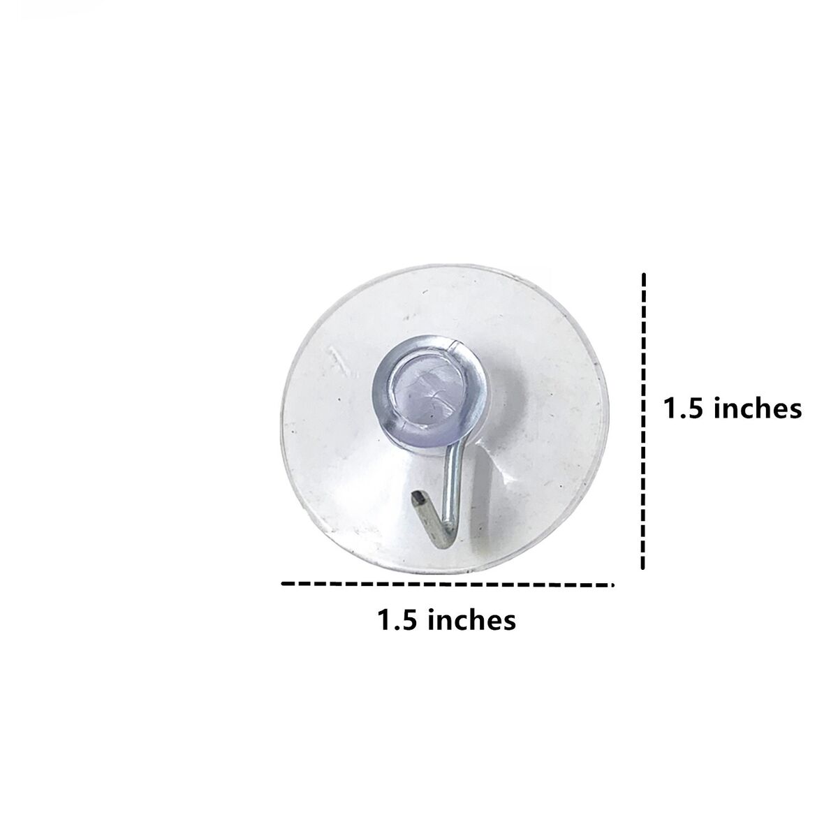 1-1/2" Suction Cups Metal Drop Hook (1.5 inch) | 10 or 50 Pack