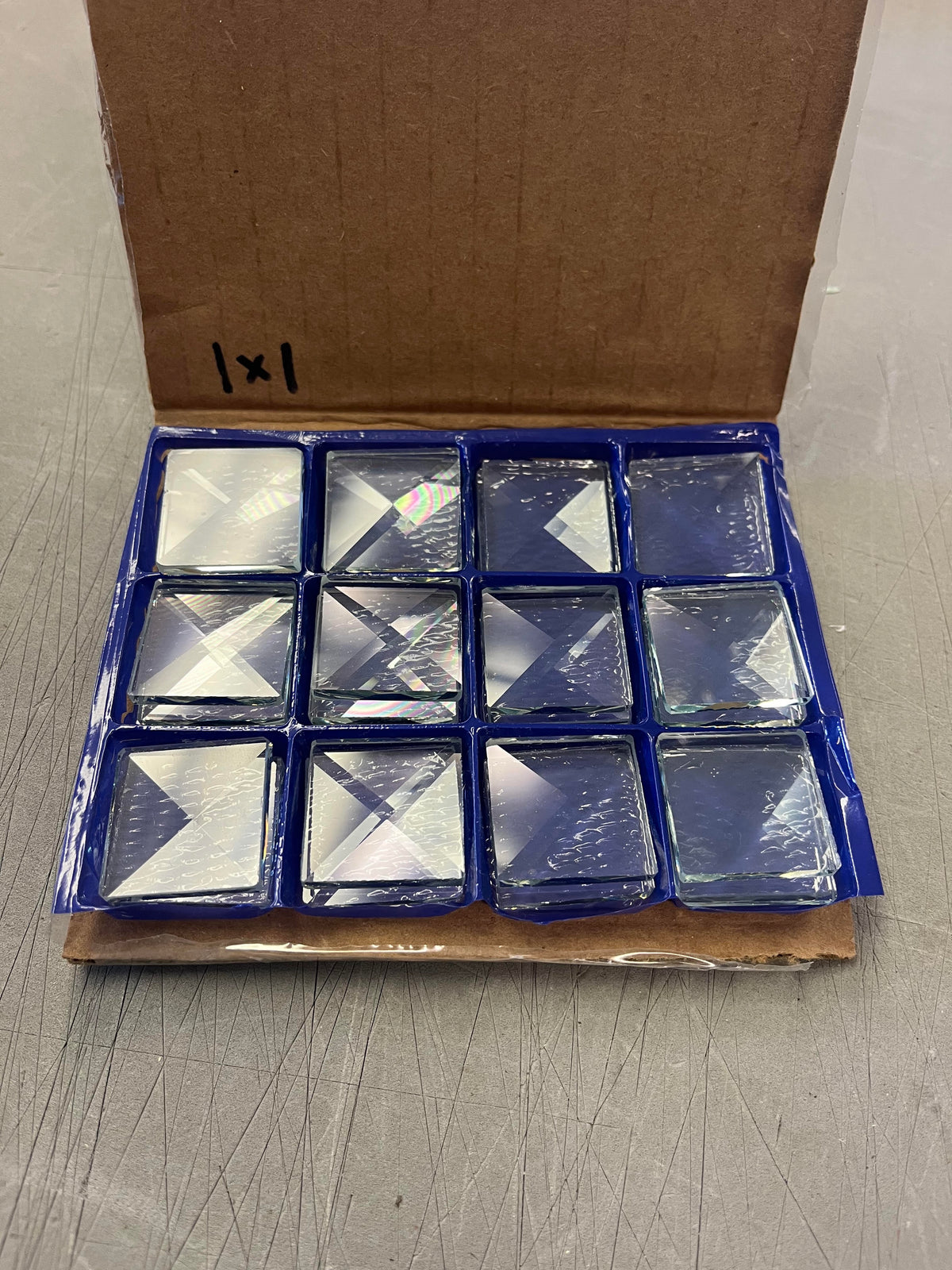 CLEARANCE 1" Square Clear Beveled Glass | 30 Packs