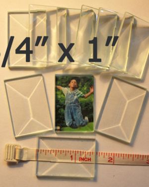 3/4″ x 1″ Clear Bevel Rectangle (.75 inch x 1 inch)