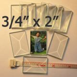 3/4" x 2" Clear Bevel Rectangle (.75 inch x 2 inch)