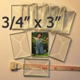 3/4" x 3" Clear Bevel Rectangle (.75 inch x 3 inch)