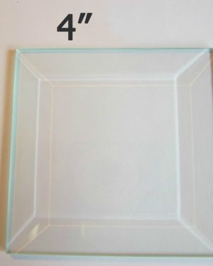 4″ Clear Bevel Glass Square (4 inch)