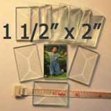 1 1/2" x 2" Clear Bevel Rectangle (1 1/2 inch x 2 inch)