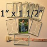 1" x 1 1/2" Clear Bevel Rectangle (1 inch x 1.5 inch)