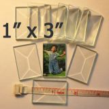 1" x 3" Clear Bevel Rectangle (1 inch x 3 inch)