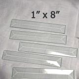 1" x 8" Clear Bevel Rectangle (1 inch x 8 inch)