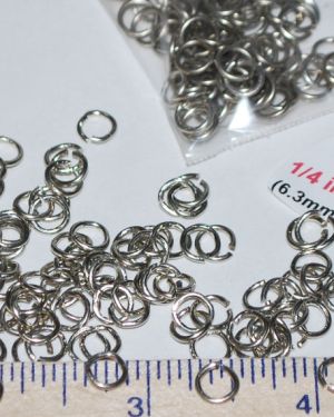 TINY Jump Rings – 1/4″ (100 pack) Silver Color -18 Gauge