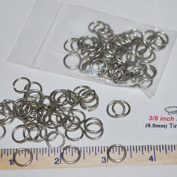 Jump Rings - 3/8 (50 pack) Tinned Copper 16 Gauge 