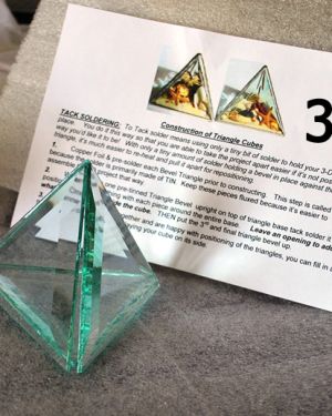 Project Kit: 3″ 3D Triangle Cube – (4) 3 Inch Clear Glass Triangle Bevels