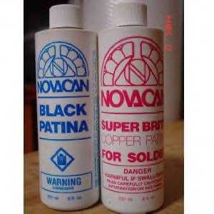 Novacan Patina | Stained Glass Supplies | Black or Copper for Solder |  Black for Zinc