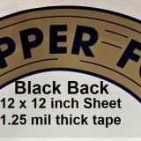 BLACK BACK Copper Foil SHEET – 12″x12″ – Adhesive Backed – EDCO