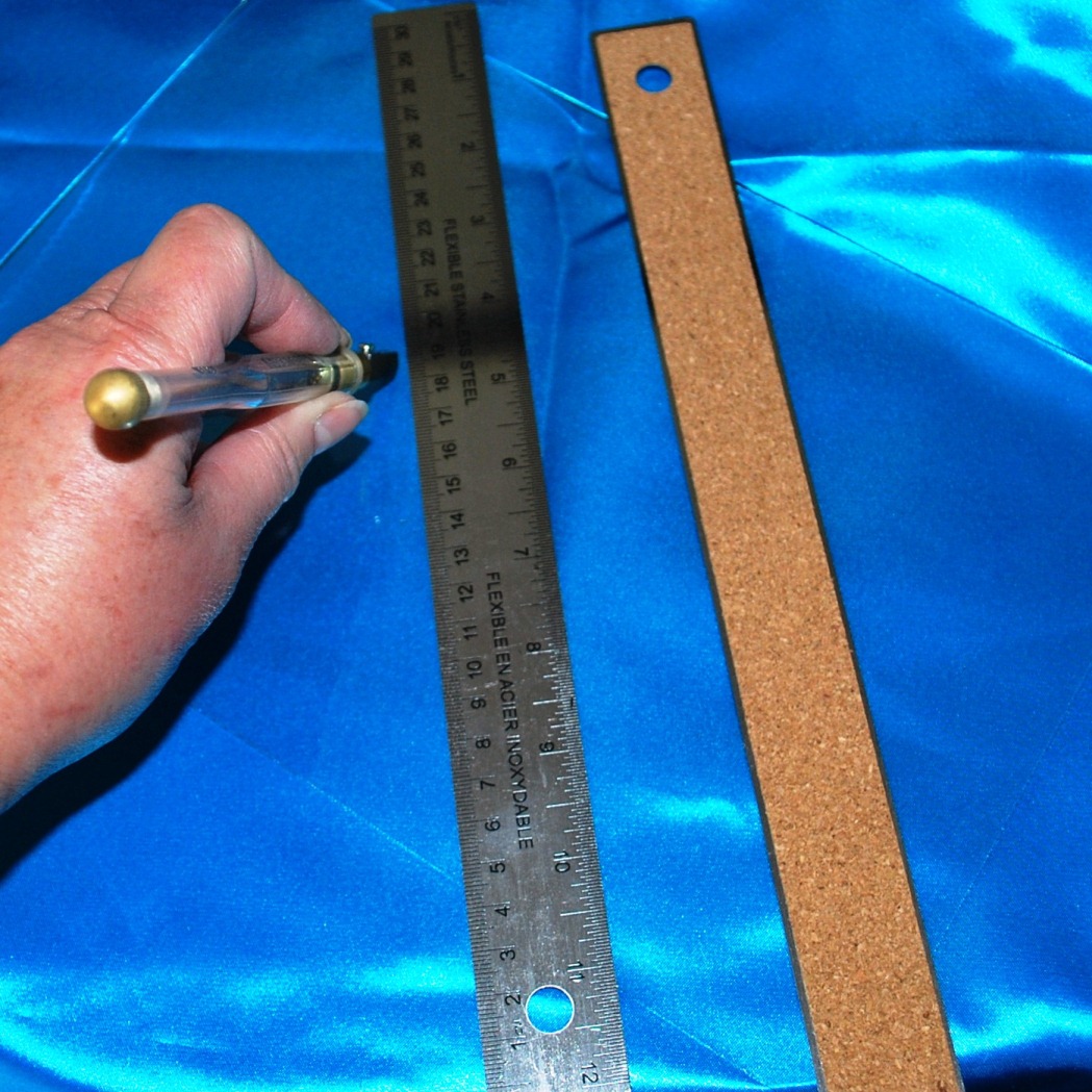 12 inch (30 cm) Steel Ruler - No Slip Cork Backing for Straight Edge Scoring - GlassSupplies41.com