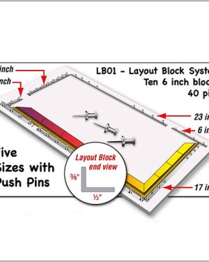 Morton LB01- Layout Block System Squares – 10 – 6″ blocks + 40 Push Pins