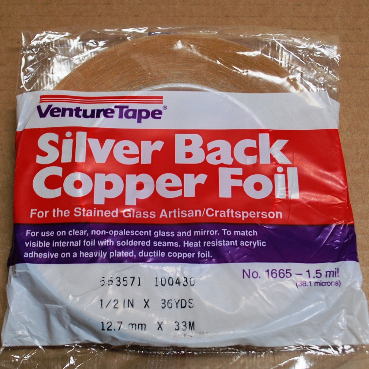 Black Silver Copper Adhesive Back Copper Foil Tape for Stained