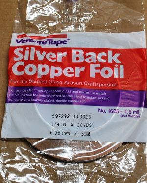 1/4″ Copper Foil Tape SILVER BACK – 9 feet of – Venture Tape