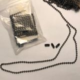 3 chains – Each 18 inch of Gun metal BLACK Ball Chain with Matching Connector