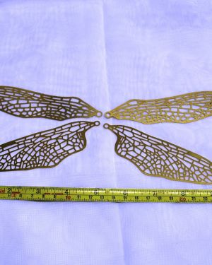 Dragonfly Wing Brass Filigree – 1 Set (4 wings) or 6 Sets (24 wings) – Stained glass/ Lamp working/ Tiffany
