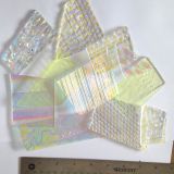 8 oz Dichroic Scrap Glass 90COE on Clear - 1 Inch + sized pieces - GlassSupplies41.com
