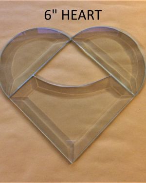 Stained Glass Supplies Bevel SET is a 6 inch Curved Corner Prism Beveled Heart