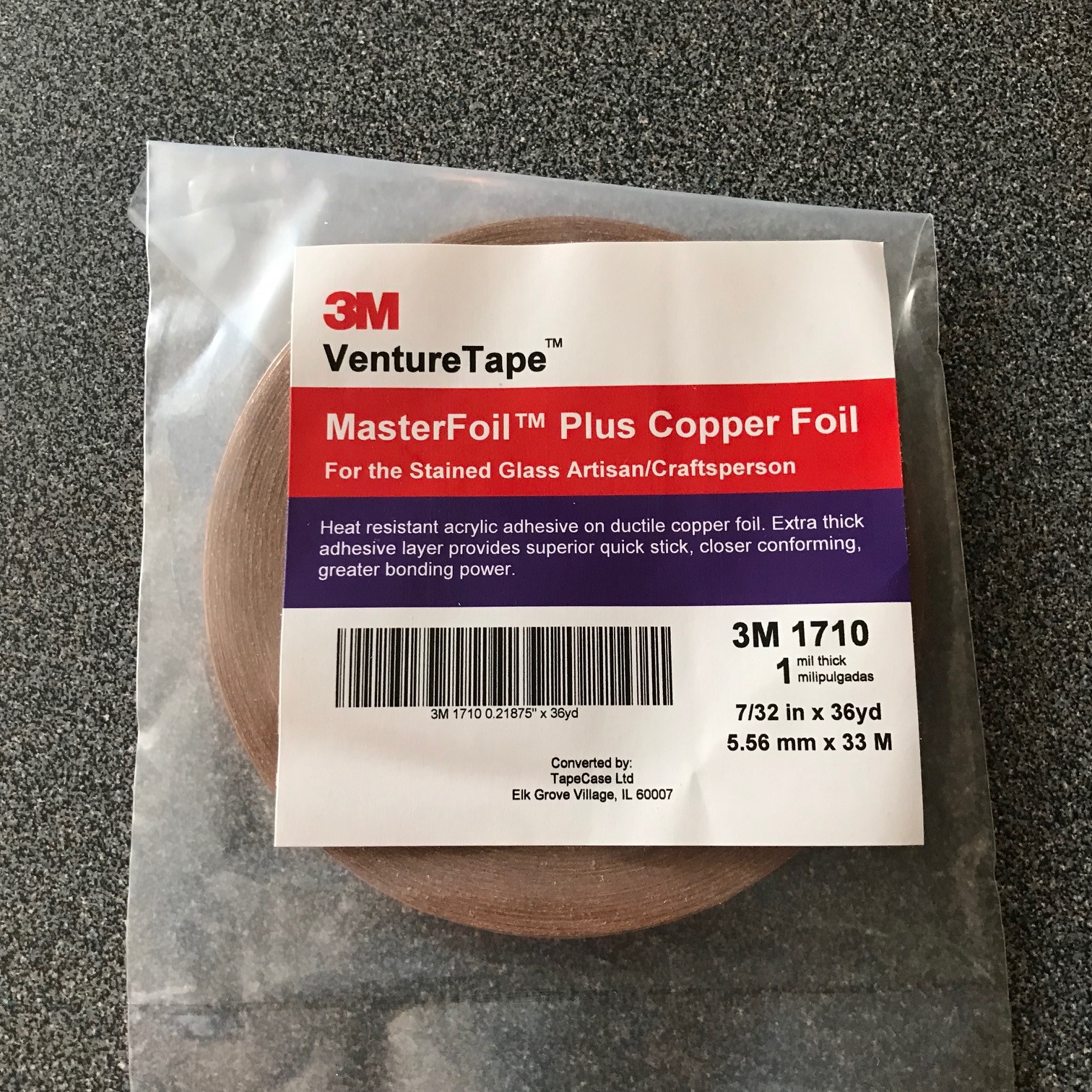 value pack 7/32 inch Venture Black Backed Copper Foil 3 Rolls 