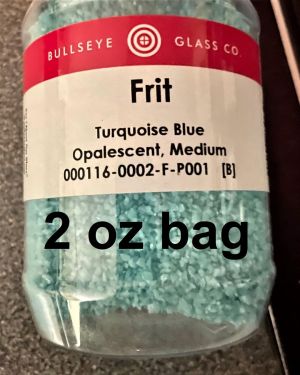 2 oz – Bullseye COE 90 Glass Fusing Frit {{ TURQUOISE BLUE}} Grit Size: Medium