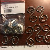 6 pack Metal Curly Q’s 14 gauge 1-7/16 x 9/16 Curled Tinned copper Wire p/n Q1